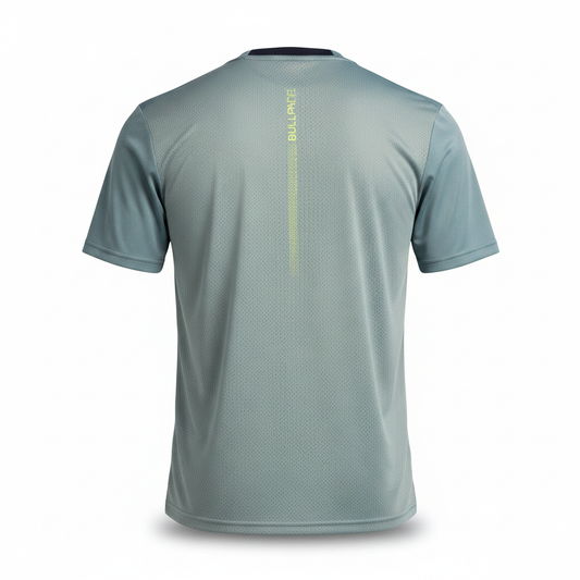 Camiseta Bullpadel Llega Verde Azulado - Vista trasera sin modelo