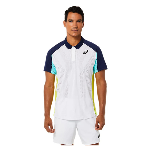 CAMISETA POLO ASICS MEN MATCH ACTIBREEZE BRILLIANT WHITEICE MINT