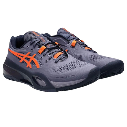 CALZADO ASICS GEL RESOLUTION X CLAY GREYISH PURPLE NOVA ORANGE