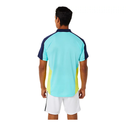 CAMISETA POLO ASICS MEN MATCH ACTIBREEZE BRILLIANT WHITEICE MINT
