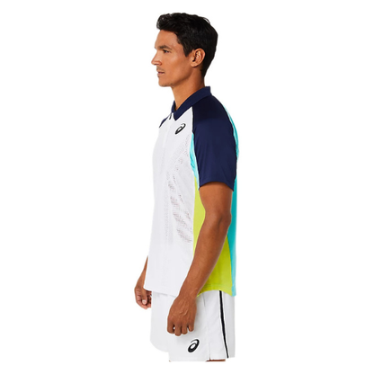 CAMISETA POLO ASICS MEN MATCH ACTIBREEZE BRILLIANT WHITEICE MINT
