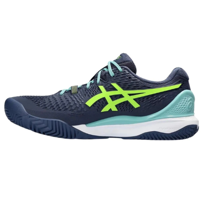 CALZADO ASICS GEL RESOLUTION 9 PADEL THUNDER BLUE ELECTRIC LIME
