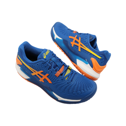 CALZADO ASICS GEL RESOLUTION 9 CLAY TUNA BLUE SUN PEACH