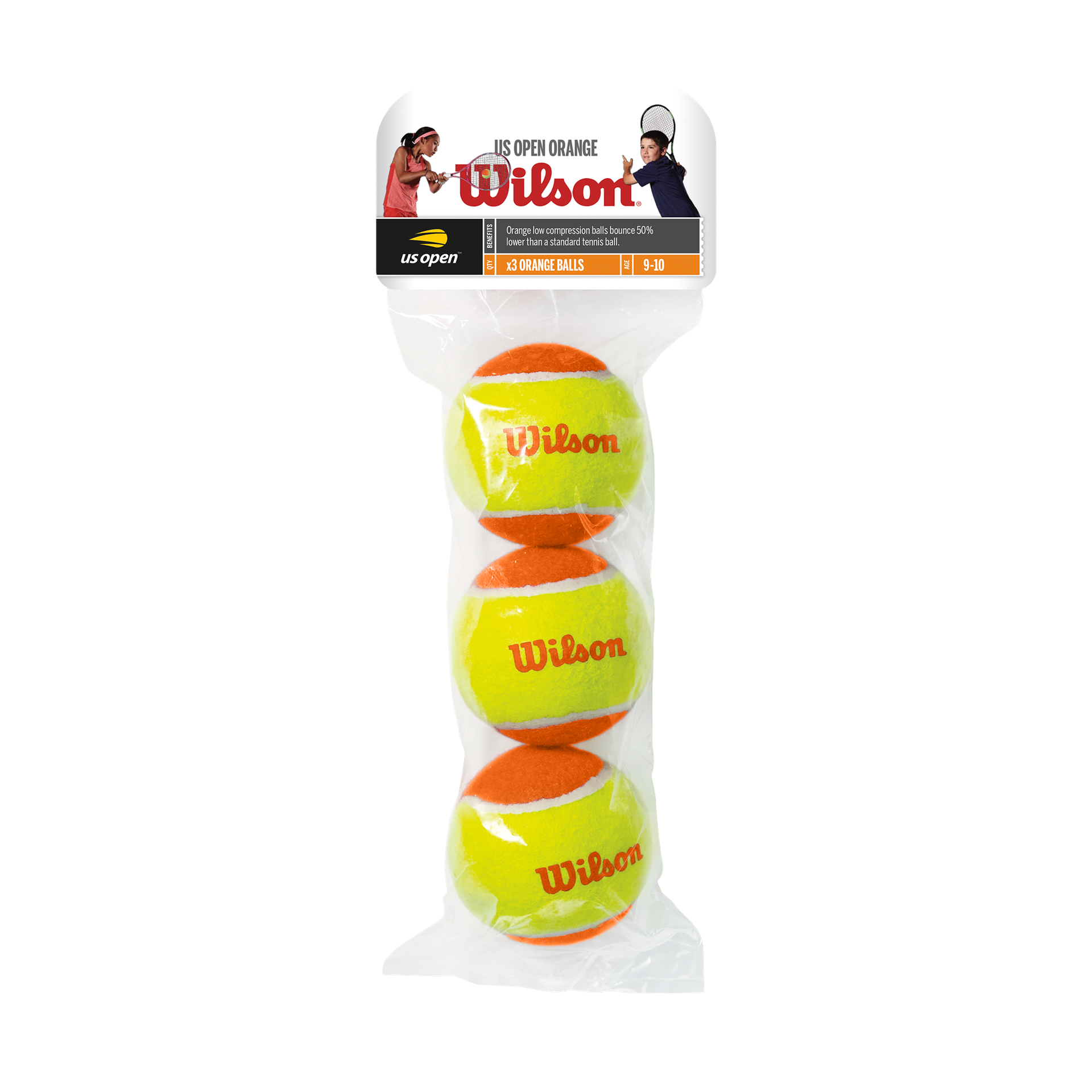 BOLAS DE TENIS JUNIOR WILSON PUNTO NARANJA X3