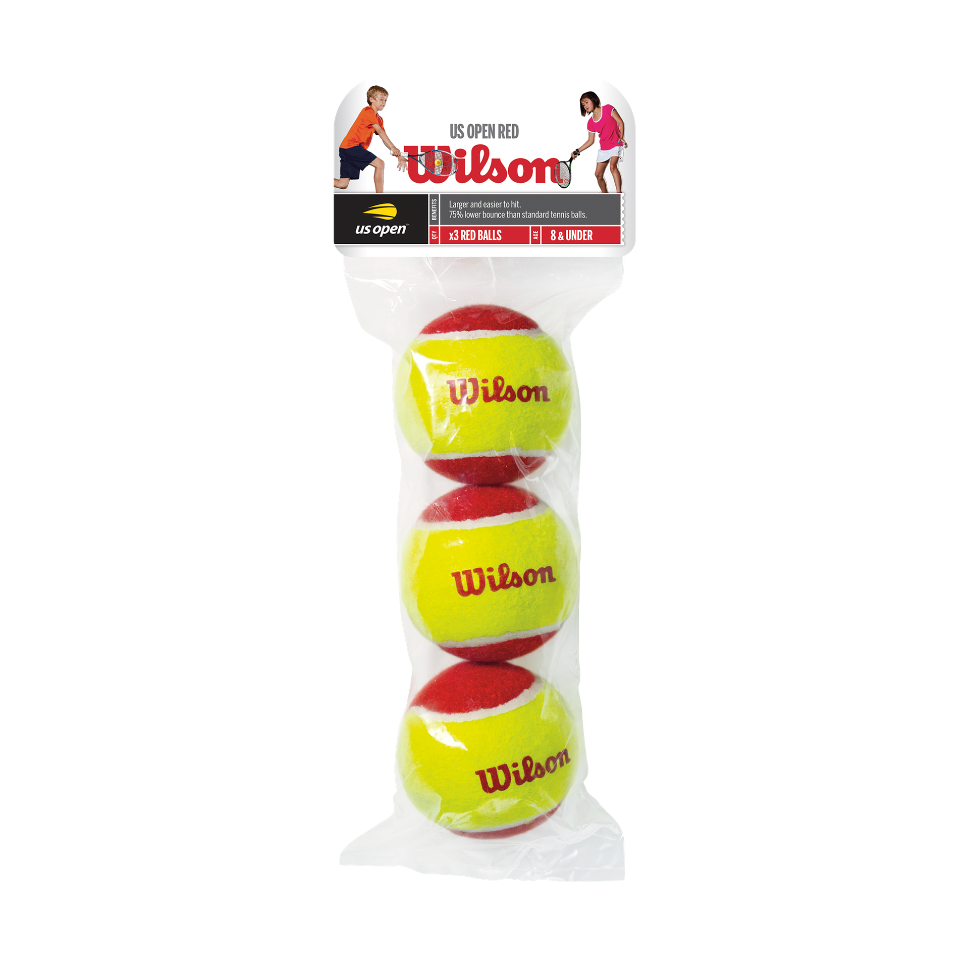 BOLAS DE TENIS JUNIOR WILSON PUNTO ROJO X3