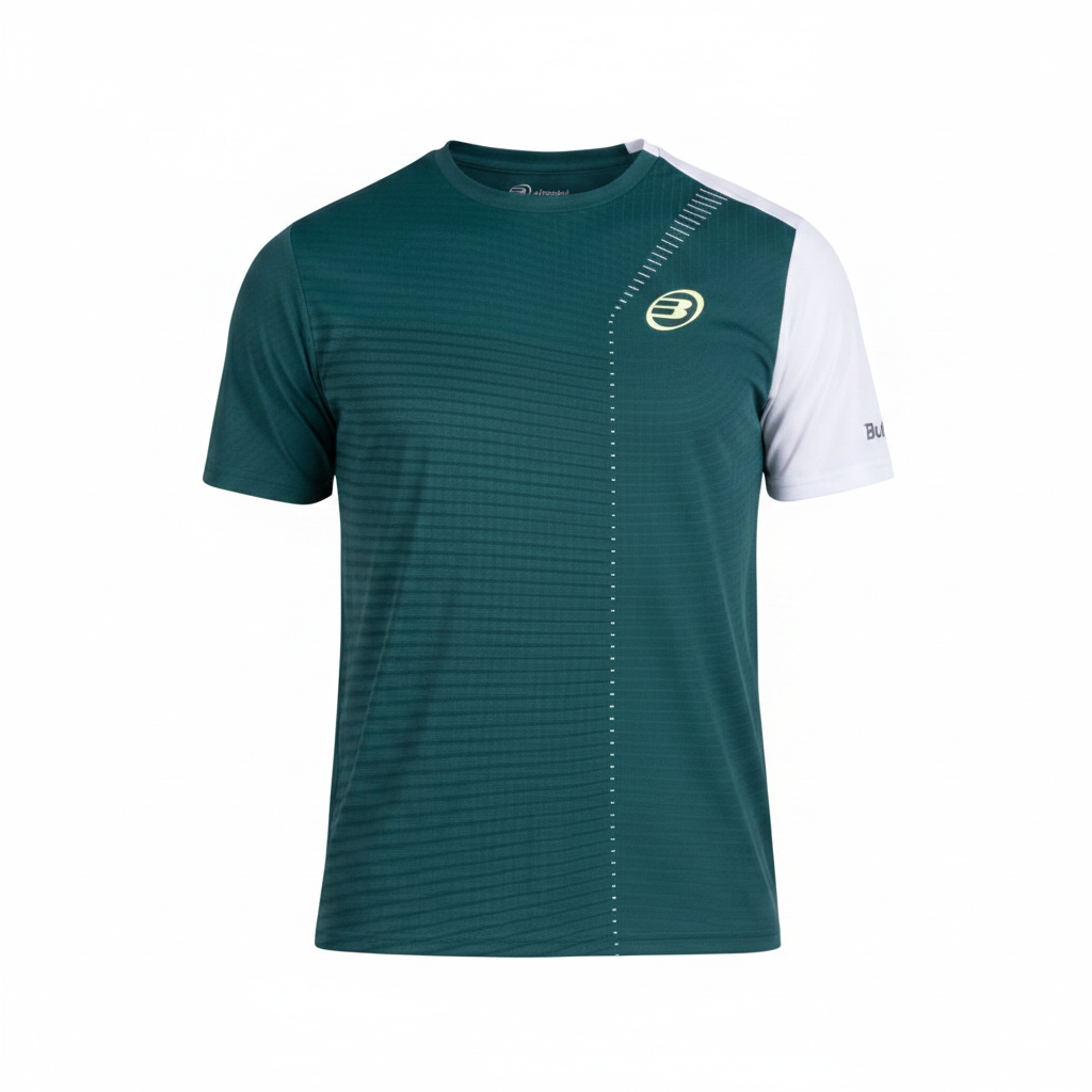 Camiseta Bullpadel Llico Verde Oscuro - Vista frontal sin modelo