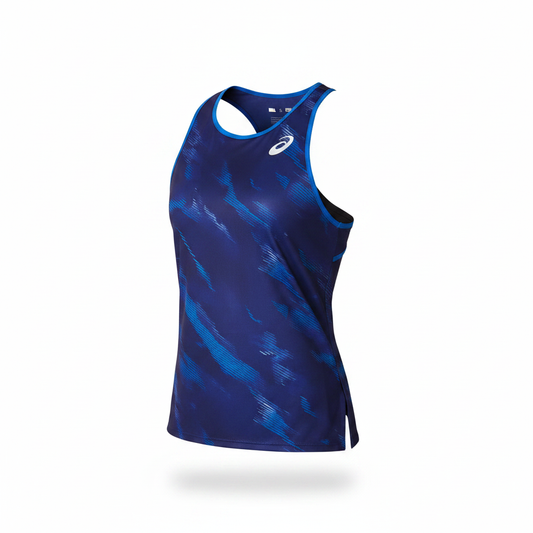 Esqueleto Asics Women Match Graphic Tank Dive Blue