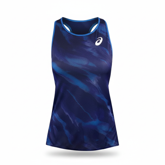 Esqueleto Asics Women Match Graphic Tank Dive Blue