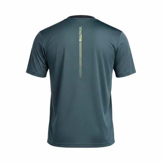 Camiseta Bullpadel Llega Verde Oscuro - Vista trasera sin modelo