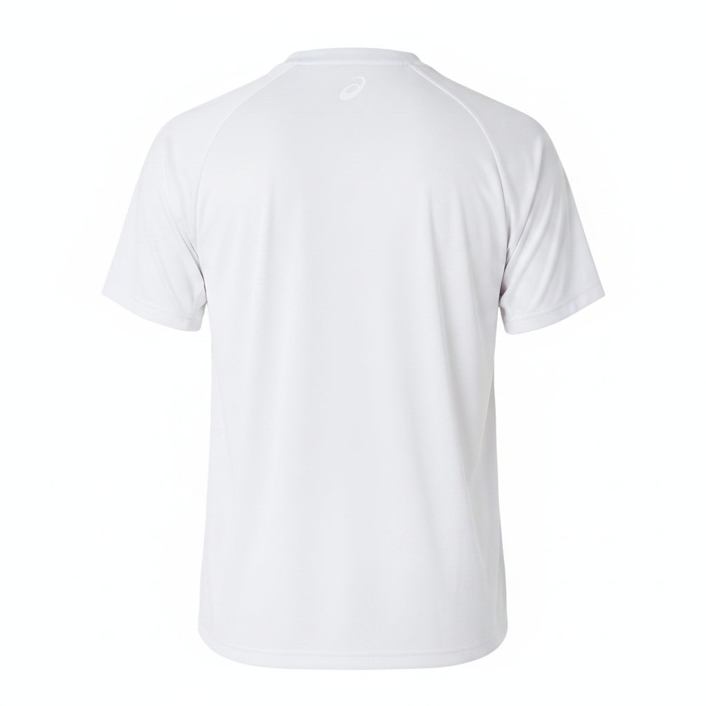 Camiseta ASICS blanca sin modelo - espalda