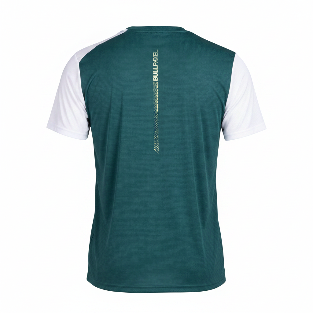 Camiseta Bullpadel Llico Verde Oscuro - Vista trasera sin modelo